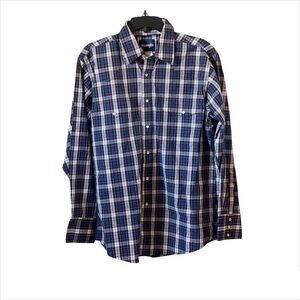 Wrangler size large pearl snap rodeo western shirt work wear